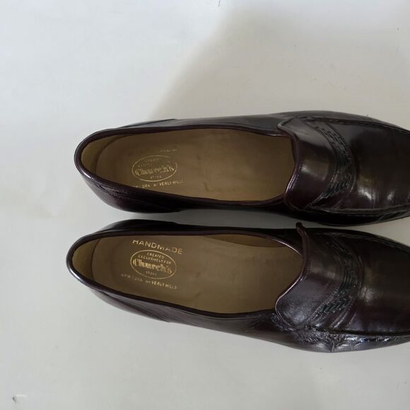 Churches\' Mens Slip Leather Shoes Burgundy Sz 13